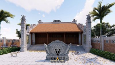 Kiến trúc nhà thờ họ 3 gian 2 mái có tắc môn đá tại Hàm Yên, Tuyên Quang