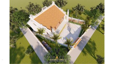 Kiến trúc nhà thờ họ 3 gian 2 mái có tắc môn đá tại Hàm Yên, Tuyên Quang