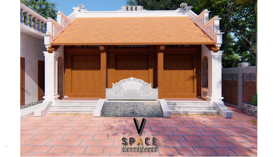 Phối cảnh 3D nhà thờ họ 3 gian 2 mái có tắc môn đá tại Phường Ninh Kiều, Cần Thơ Phối cảnh 3D nhà thờ họ 3 gian 2 mái có tắc môn đá tại Phường Ninh Kiều, Cần Thơ