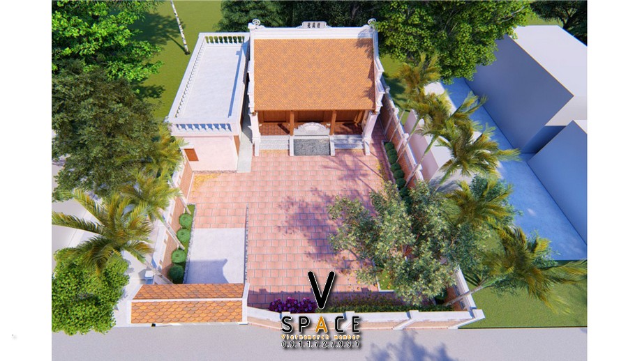 Phối cảnh 3D nhà thờ họ 3 gian 2 mái có tắc môn đá tại Phường Ninh Kiều, Cần Thơ Phối cảnh 3D nhà thờ họ 3 gian 2 mái có tắc môn đá tại Phường Ninh Kiều, Cần Thơ