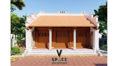 Phối cảnh nhà thờ họ 3 gian 2 mái tại xã Khoen On, Lai Châu