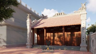 Bản vẽ nhà từ đường 3 gian 2 mái 100m2 tại xã Thái Thuỵ, Thái Bình