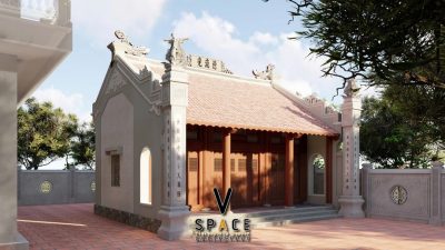 Bản vẽ nhà từ đường 3 gian 2 mái 100m2 tại xã Thái Thuỵ, Thái Bình