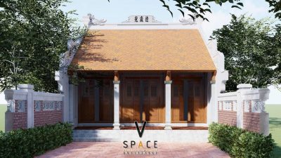 Bản vẽ thiết kế nhà thờ họ 3 gian 2 mái có nhà phụ trợ phía sau tại phường Kiến An, Hải Phòng