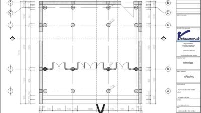 Bản vẽ thiết kế nhà thờ họ 3 gian 2 mái có nhà phụ trợ phía sau tại phường Kiến An, Hải Phòng