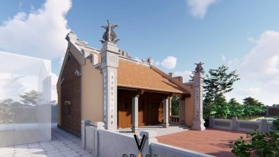 Kiến trúc nhà từ đường 3 gian 2 mái có cột đồng trụ tại phường Từ Sơn, Bắc Ninh