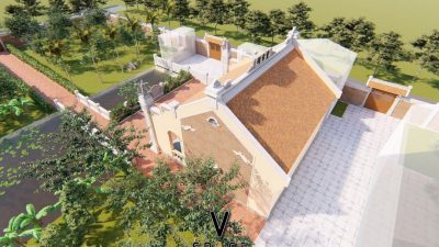 Kiến trúc nhà từ đường 3 gian 2 mái có cột đồng trụ tại phường Từ Sơn, Bắc Ninh