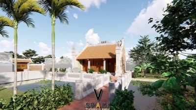 Kiến trúc nhà từ đường 3 gian 2 mái có cột đồng trụ tại phường Từ Sơn, Bắc Ninh