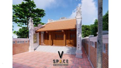 Phối cảnh nhà thờ họ 3 gian 2 mái 60m2 tại xã Đà Bắc, Phú Thọ