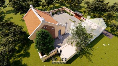 Bản vẽ kiến trúc nhà thờ họ 3 gian 2 mái tại xã Thạch Lạc, Hà Tĩnh