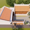 Bản vẽ nhà thờ họ 3 gian 2 mái có nhà phụ trợ tại xã Lệ Thủy, Quảng Trị