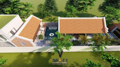 Phối cảnh nhà thờ họ 3 gian 2 mái giả gỗ tại xã Anh Sơn, Nghệ An