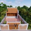 Bản vẽ 3D nhà thờ họ 3 gian 2 mái có sân rộng tại Phường Quy Nhơn Đông, Gia Lai