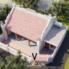 Bản vẽ mặt bằng nhà thờ họ 3 gian 2 mái kết hợp nhà phụ trợ tại Lập Thạch, Vĩnh Phúc