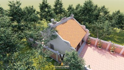 Bản vẽ nhà thờ họ 3 gian 2 mái có hậu cung tại Xã Vĩnh Hậu, An Giang
