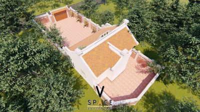 Bản vẽ nhà thờ họ 3 gian 2 mái có hậu cung tại Xã Vĩnh Hậu, An Giang