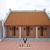 Tên công trình: Nhà thờ họ 3 gian 2 mái truyền thống Địa điểm xây dựng: Phường Lý Văn Lâm, Cà Mau Phong cách kiến trúc: Nhà thờ họ truyền thống 3 gian Kết cấu: Bê tông cốt thép giả gỗ Mái: Mái ngói đỏ truyền thống