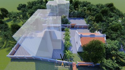 Phối cảnh nhà thờ họ 3 gian 2 mái có sân rộng tại Xã Vĩnh Thạnh, Tây ninh