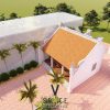 Thiết kế 3D nhà thờ họ 3 gian 2 mái có hậu cung tại Phường Đạo Thạnh, Đồng Tháp