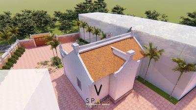 Thiết kế 3D nhà thờ họ 3 gian 2 mái có hậu cung tại Phường Đạo Thạnh, Đồng Tháp