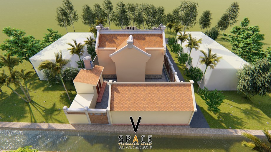 Phối cảnh 3D nhà thờ họ 3 gian 2 mái có hậu cung tại xã Lương Sơn, Phú Thọ Phối cảnh 3D nhà thờ họ 3 gian 2 mái có hậu cung tại xã Lương Sơn, Phú Thọ