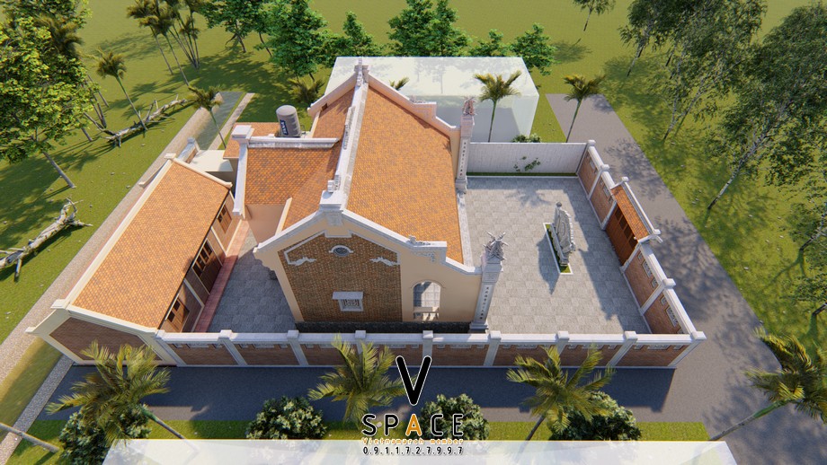 Phối cảnh 3D nhà thờ họ 3 gian 2 mái có hậu cung tại xã Lương Sơn, Phú Thọ Phối cảnh 3D nhà thờ họ 3 gian 2 mái có hậu cung tại xã Lương Sơn, Phú Thọ