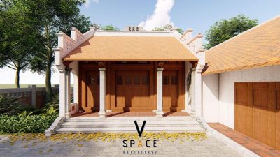 Phối cảnh nhà thờ họ 3 gian kết hợp sân vườn tại xã Thất Khê, Lạng Sơn