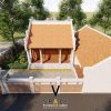 Phối cảnh nhà thờ họ 3 gian kết hợp sân vườn tại xã Thất Khê, Lạng Sơn