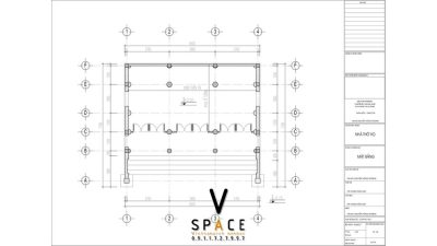 Bản vẽ mặt bằng nhà thờ họ 3 gian 2 mái tại phường Ba Đồn, Quảng Trị