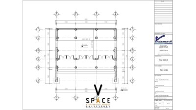 Bản vẽ nhà thờ họ 3 gian 2 mái có cột đồng trụ tại xã Đồng Tiến, Hà Tĩnh