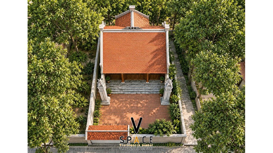 Bản vẽ bằng nhà thờ họ 3 gian 2 mái có cột đồng trụ tại Phường Tây Nha Trang, Khánh Hòa