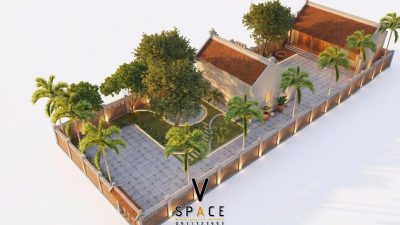 Bản vẽ mặt bằng nhà thờ họ 3 gian kết hợp nhà ngang tại Phường Trảng Dài, Đồng Nai