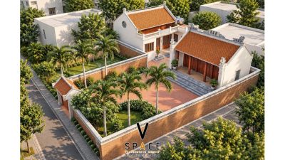 Bản vẽ nhà thờ họ 3 gian 2 mái kết hợp nhà ở tại phường Quy Nhơn Nam, Gia Lai