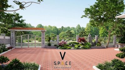 Phối cảnh nhà thờ họ 3 gian 2 mái có tiểu cảnh ngoài trời tại Xã Nhơn Hội, An Giang